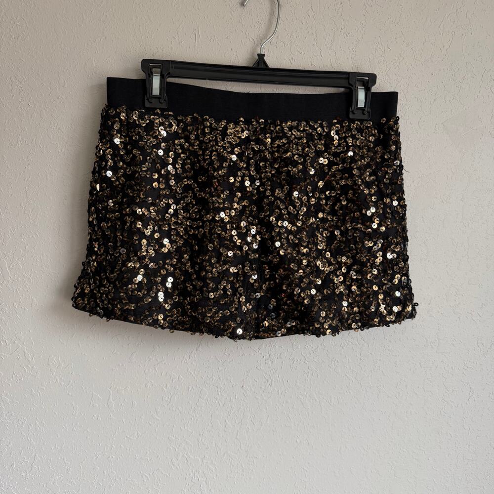 NWT Authentic Icon Festival Girl Bronze Sequin Short Womens M Sparkle Concert